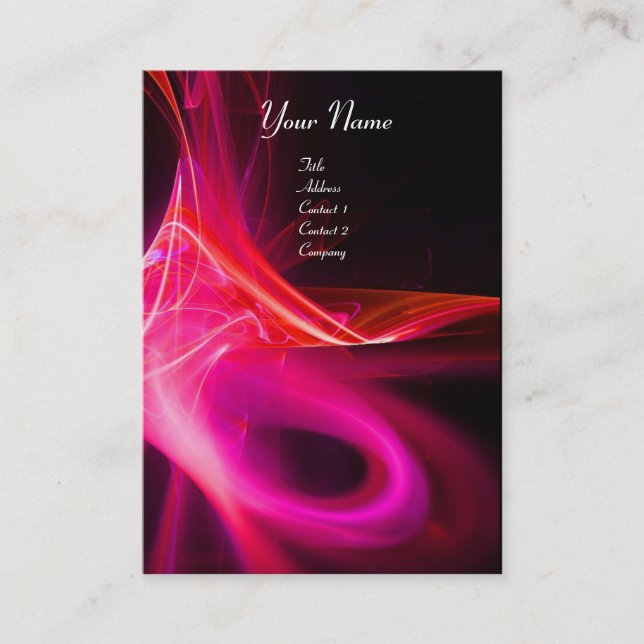 Carte De Visite SWIRL 2 MONOGRAM Vibrant noir rose rouge (Devant)