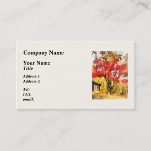 Carte De Visite Sycamore rouge automne