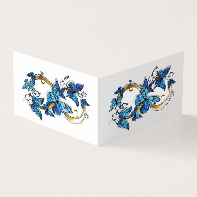 Carte De Visite Symbol Infinity of Blue Morpho Butterflies (Extérieur)