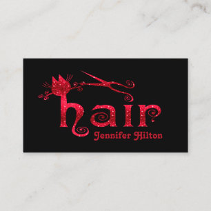 Carte De Visite Symbole adorable chatte rouge glitterie chatte