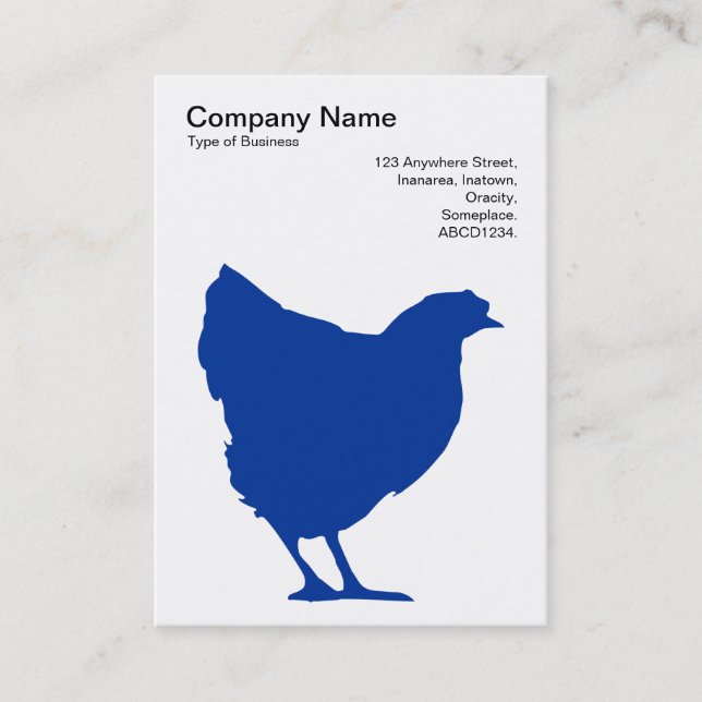 Carte De Visite Symbole bleu marine Hen - noir sur blanc (Devant)