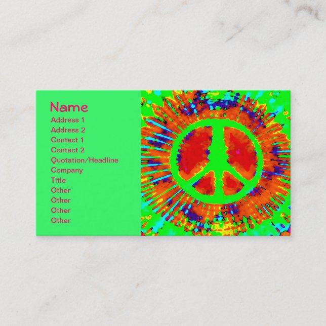 Carte De Visite SYMBOLE cool DE Cravate Psychédélique Abstraite-Dy (Devant)