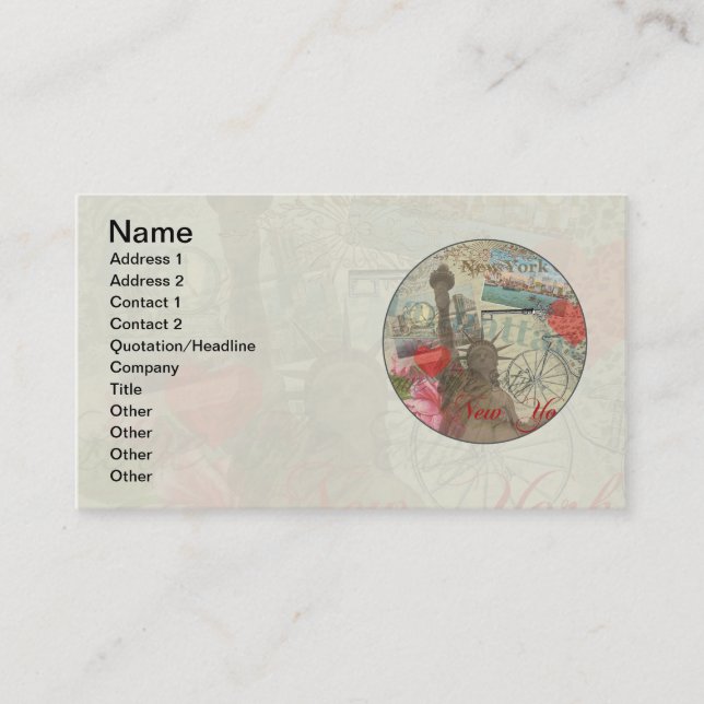 Carte De Visite Symbole d'Art de New York (Devant)