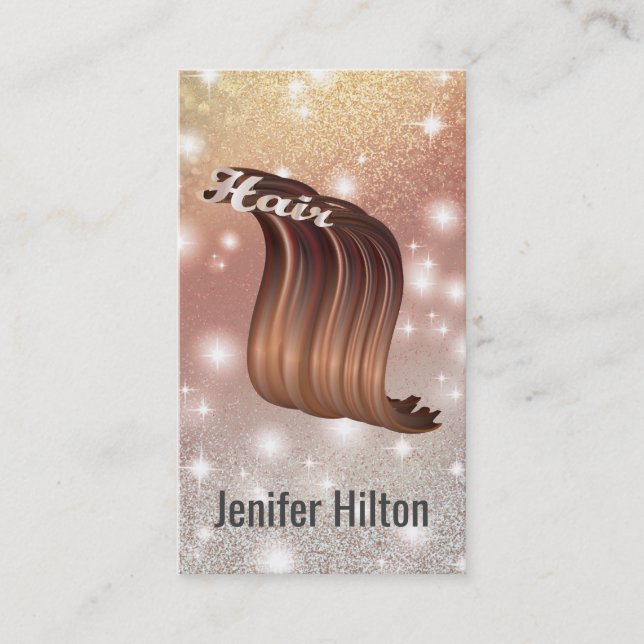 Carte De Visite Symbole de cheveux funky glittery or (Devant)