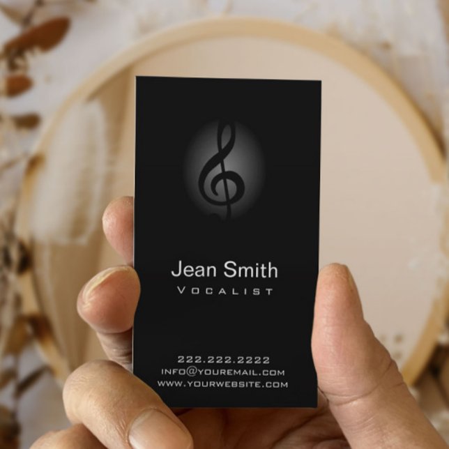 Carte De Visite Symbole de Clé de musique Élégant chanteur de voca (Créateur téléchargé)