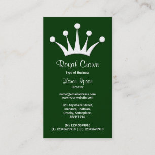 Carte De Visite Symbole de couronne - Vert foncé 003300 (Or)
