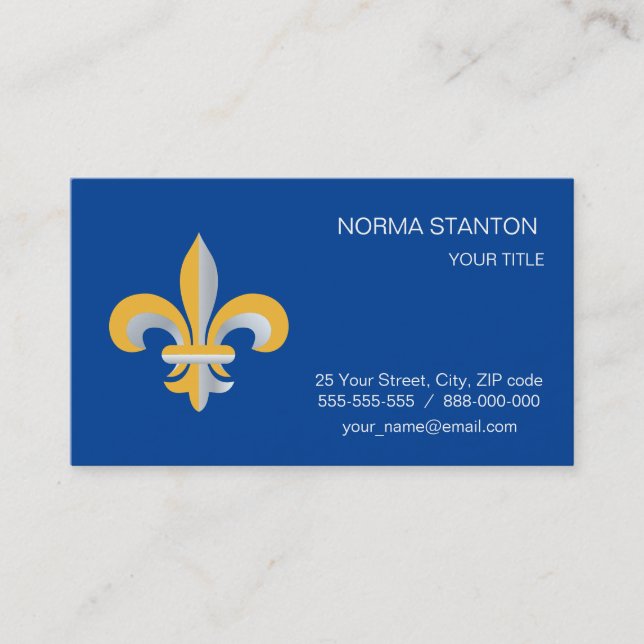 Carte De Visite Symbole de Fleur de Lis (Devant)
