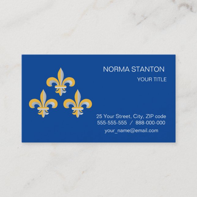 Carte De Visite Symbole de Fleur de Lis (Devant)