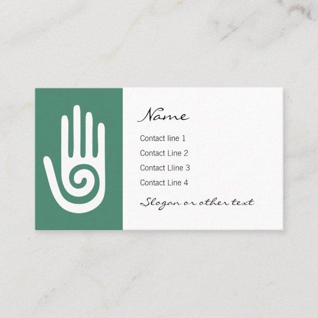 Carte De Visite Symbole de guérison de la main spirale (Devant)