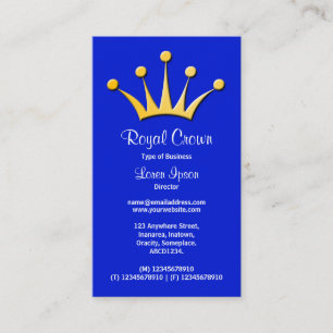 Carte De Visite Symbole de la couronne - bleu 0019d1