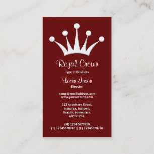 Carte De Visite Symbole de la Couronne - Maroon foncé 660000 (or)