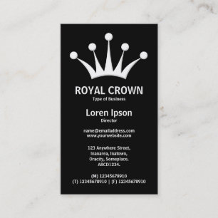 Carte De Visite Symbole de la couronne - Noir