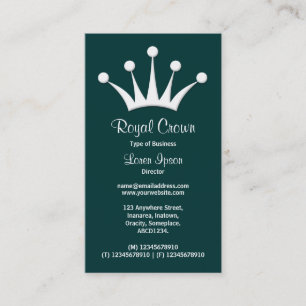 Carte De Visite Symbole de la Couronne - Vert foncé 003333