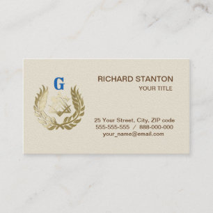 Carte De Visite Symbole de la maçonnerie d'or
