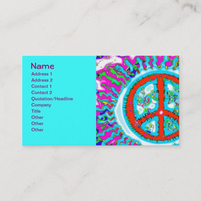 Carte De Visite SYMBOLE DE LA PAIX TRIppY Abstrait (Devant)