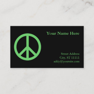 Carte De Visite Symbole de la paix verte