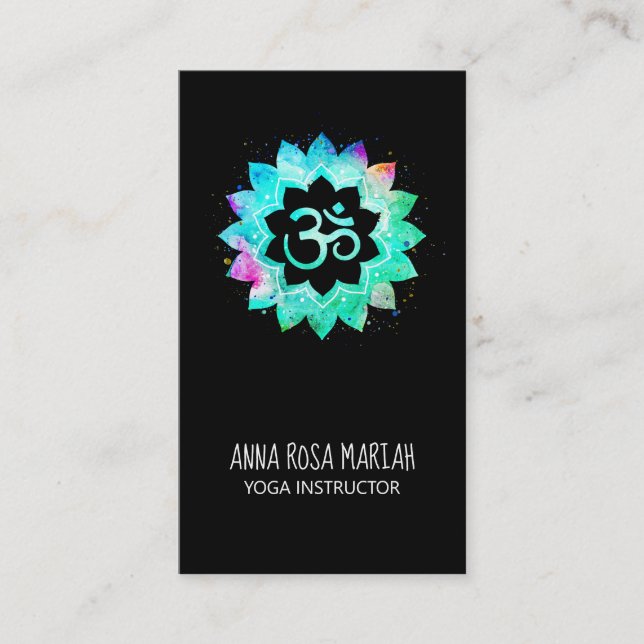 Carte De Visite *~* Symbole de Lotus Mandala Aum Om (Devant)