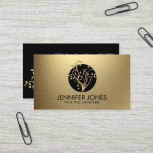 Carte De Visite Symbole de luxe Pastel Gold Tree