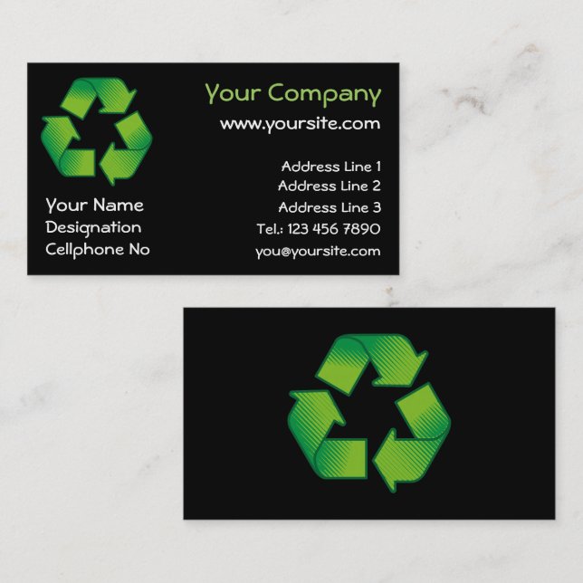 Carte De Visite Symbole de recyclage (Devant / Derrière)