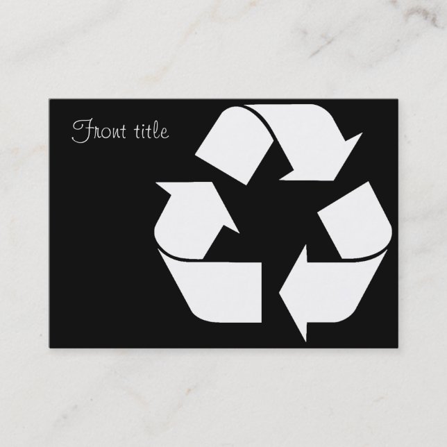 Carte De Visite Symbole de recyclage blanc (Devant)