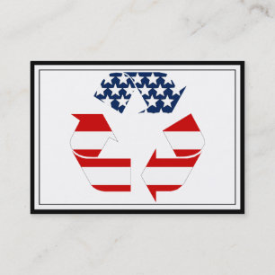 Carte De Visite Symbole de recyclage - Blanc rouge et bleu