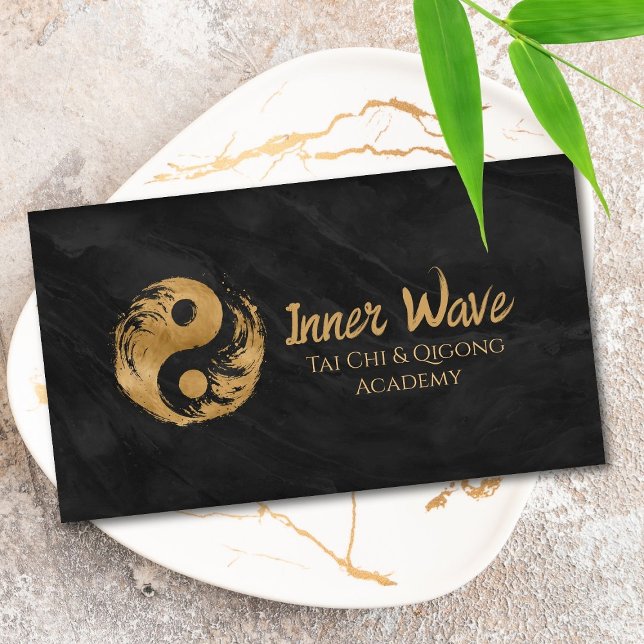 Carte De Visite Symbole de Tai Chi et Qigong - Golden Yin Yang (Créateur téléchargé)