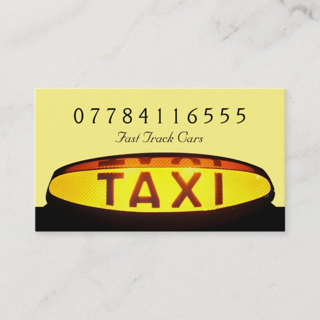 Carte De Visite Symbole de taxi jaune (Devant)