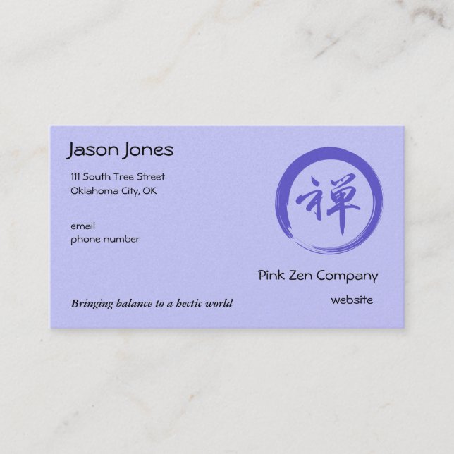 Carte De Visite Symbole d'Enso avec le symbole de zen (Devant)