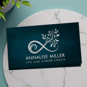 Carte De Visite Symbole d'infini argenté - Branche de l'arbre