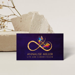 Carte De Visite Symbole d'infini Papillon de couleur Splatter
