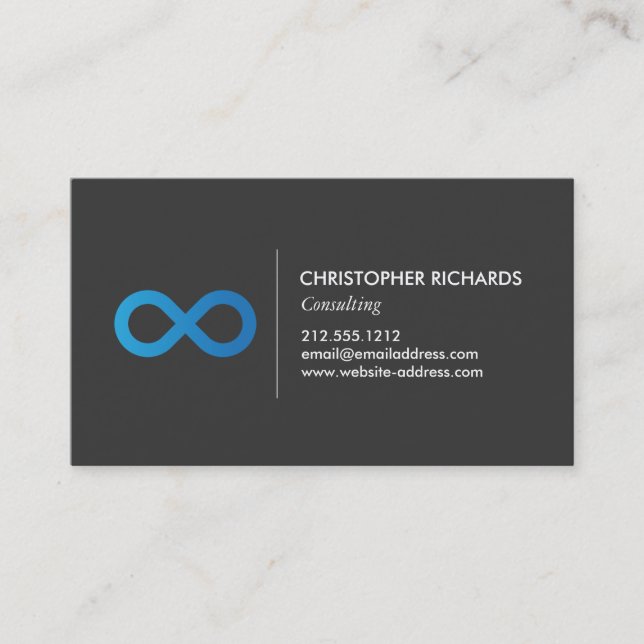 Carte De Visite Symbole d'infini professionnel en bleu (Devant)