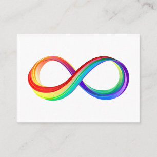 Carte De Visite Symbole d'infinité arc-en-ciel stratifié