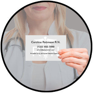 Carte De Visite Symbole d'infirmière autorisée RN simple