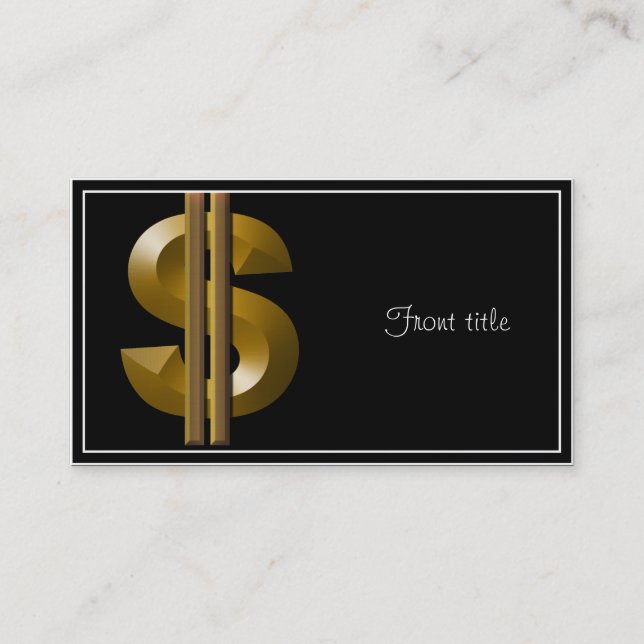 Carte De Visite SYMBOLE Dollar Or (Devant)