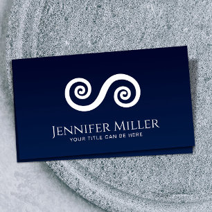 Carte De Visite Symbole double spirale de l'équilibre - Blanc mini