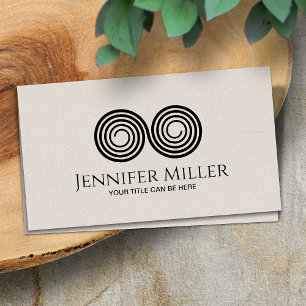 Carte De Visite Symbole double spirale de l'équilibre - Noir minim