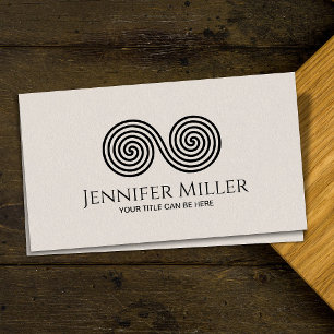 Carte De Visite Symbole double spirale de l'équilibre - Noir minim