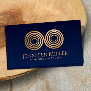 Carte De Visite Symbole double spirale de l'équilibre -Texture dor