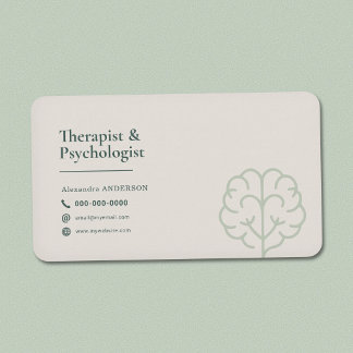 Carte De Visite Symbole du cerveau - Thérapeute & Psychologue