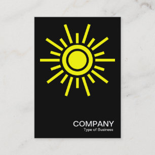 Carte De Visite Symbole du soleil 02 - Jaune sur noir