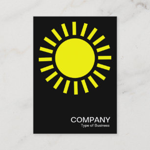 Carte De Visite Symbole du soleil - Jaune sur Noir