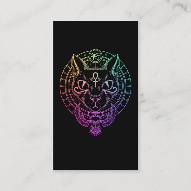 Carte De Visite Symbole égyptien Bastet Chat Horus Scarab (Devant)