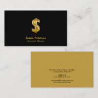 Symbole en or Dollar | Noir