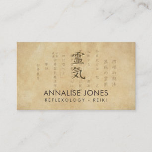 Carte De Visite Symbole et préceptes curatifs de Reiki sur le