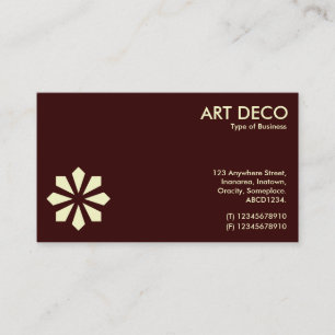 Carte De Visite Symbole Fleur Art Déco Crème - Brown foncé