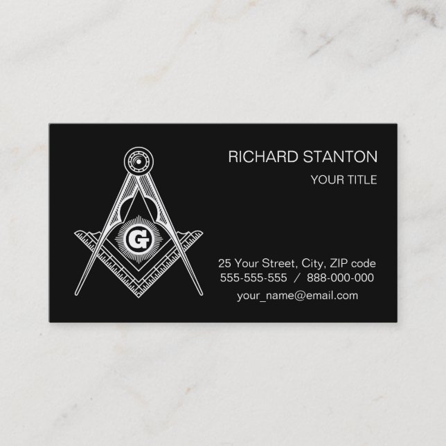 Carte De Visite Symbole franc-maçonnerie (Devant)