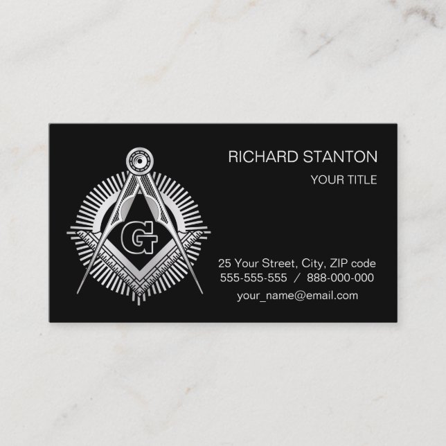 Carte De Visite Symbole franc-maçonnerie (Devant)