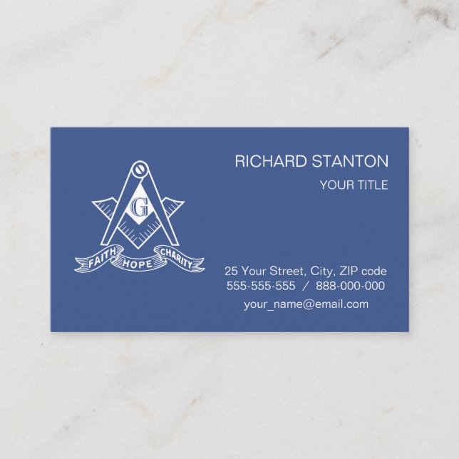 Carte De Visite Symbole franc-maçonnerie (Devant)