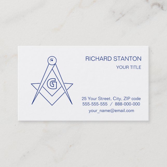 Carte De Visite Symbole franc-maçonnerie (Devant)