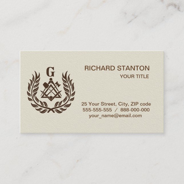 Carte De Visite Symbole franc-maçonnerie (Devant)
